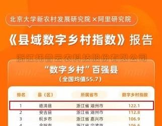 ​数字乡村指数全国百强县域榜单发布，位居榜单前十的县域都做了啥？